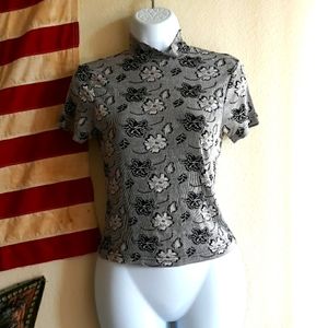 Vtg 90s Goth Mock Neck Top